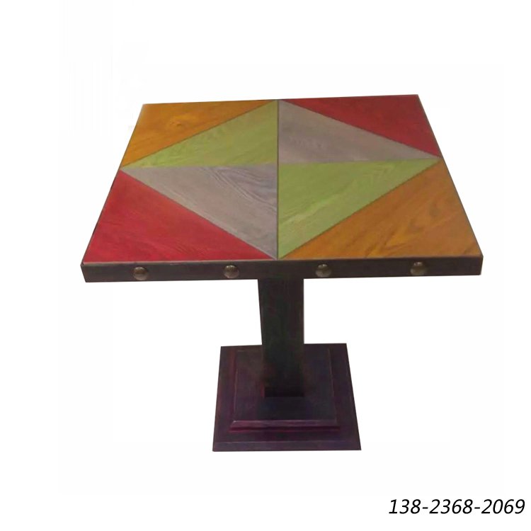 鐵藝餐桌，工業(yè)風咖啡廳實木桌子，餐桌家具