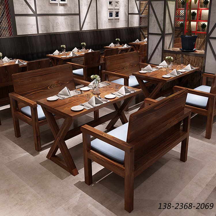 松木實(shí)木家具，漫咖啡款式桌椅，四人餐桌椅