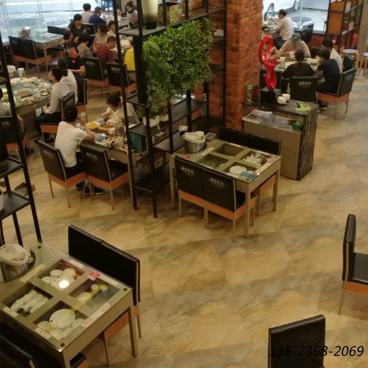 多功能餐桌，帶抽屜桌子，鐵藝湘菜桌定做