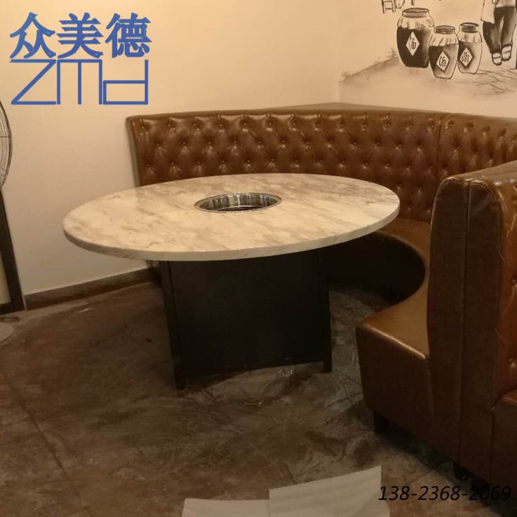 圓形火鍋?zhàn)?，大理石火鍋?zhàn)蓝ㄗ?，四人開(kāi)孔桌